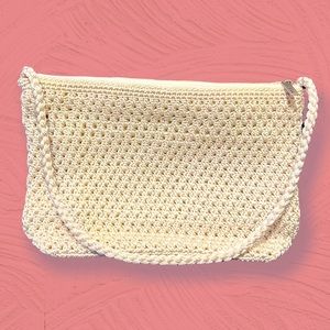 The Sak Cream Color Crochet Hand Bag Purse